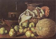 Melendez, Luis Eugenio Still-Life with Melon and Pears oil painting reproduction